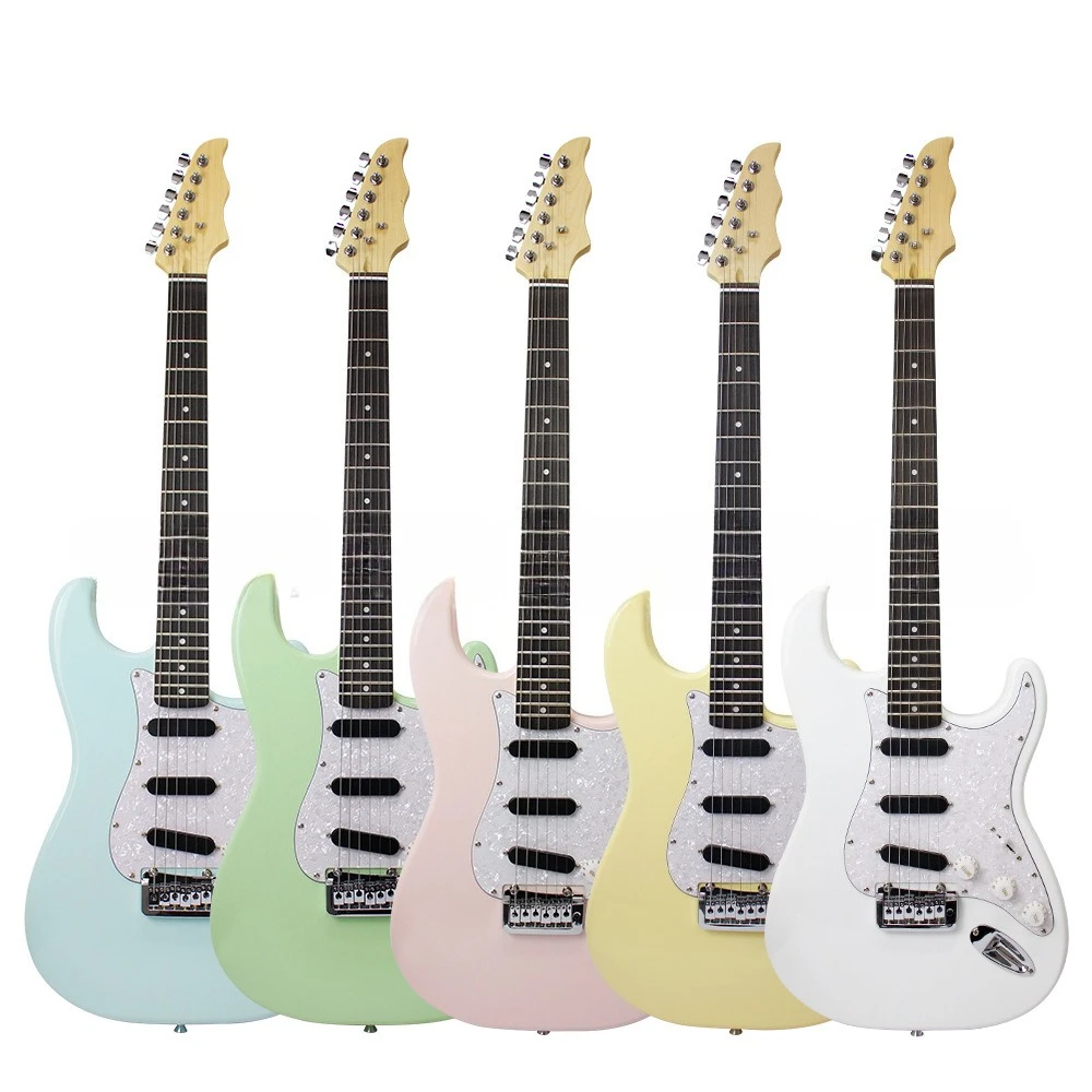 39-Inch ST Electric Guitar Multi-color Optional Beginner Adult White Pearl Guard High Quality Can Be Customized