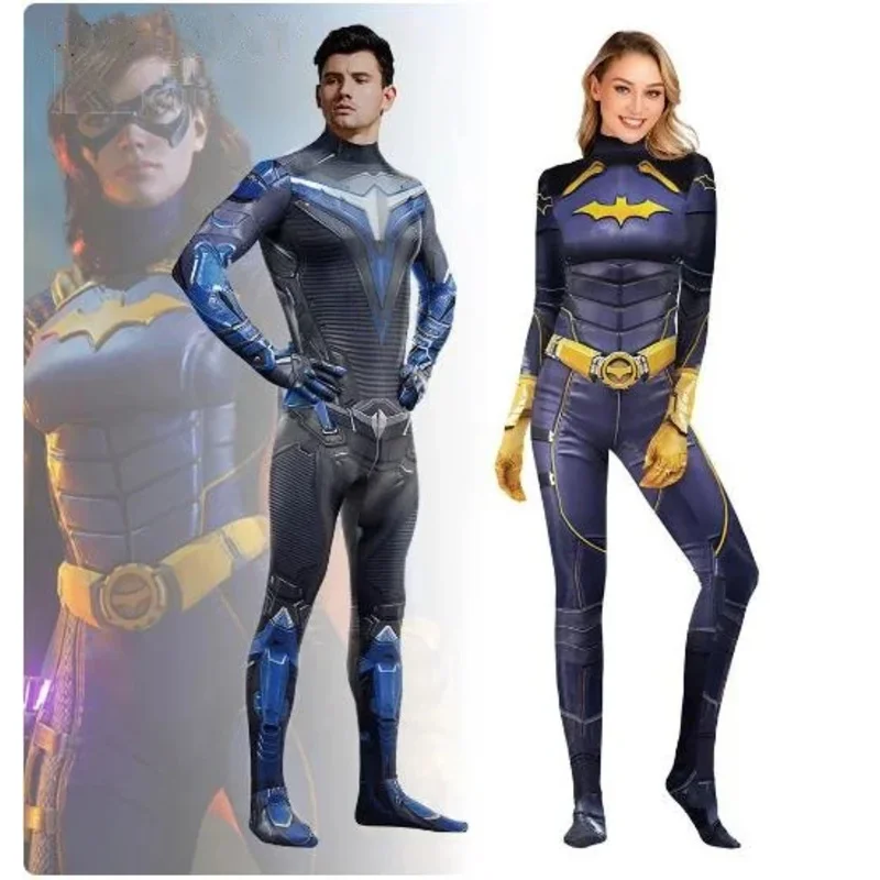 Traje Zentai para fiesta de Carnaval y Halloween, disfraz de caballero héroe Nightwing, disfraz de Robin, mono, trajes de mono de Batgirl