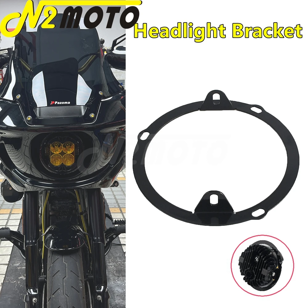 

For Baja Designs LP4 Motorcycle Fairing LED Round Headlamps Ring Mounting Bracket For Harley Low Rider ST FXLRST 117 FXRST 22-25