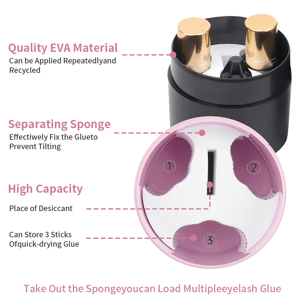 Wimpern Kleber Lagerung Tank Container Individuelle Pfropfen Make-Up Wimpern Verlängerung Zubehör Wimpern Liefert Kleber Lagerung Tank – Detail 4