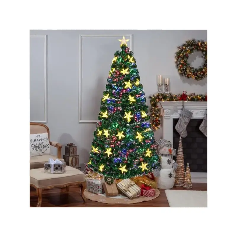 7FT Pre-Lit Fiber O… - image