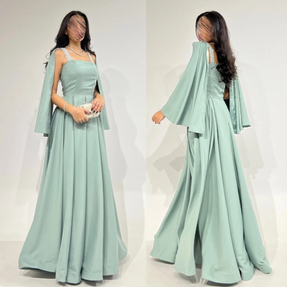 

Customized Jiayigong Simple Modern Style Formal Evening Square Collar A-line Drapeds Bespoke Occasion Dresses