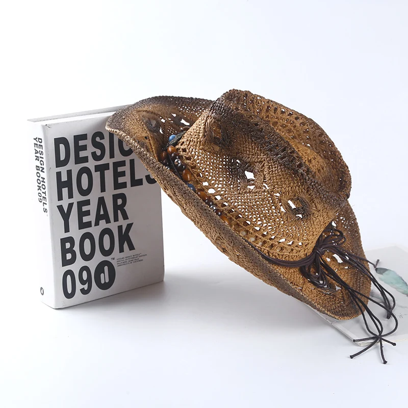 Primavera e l\'estate spagnolo retrò cappello di paglia da cowboy cappelli da uomo e da donna nuovo viaggio ombreggiatura tempo libero tutto cappello