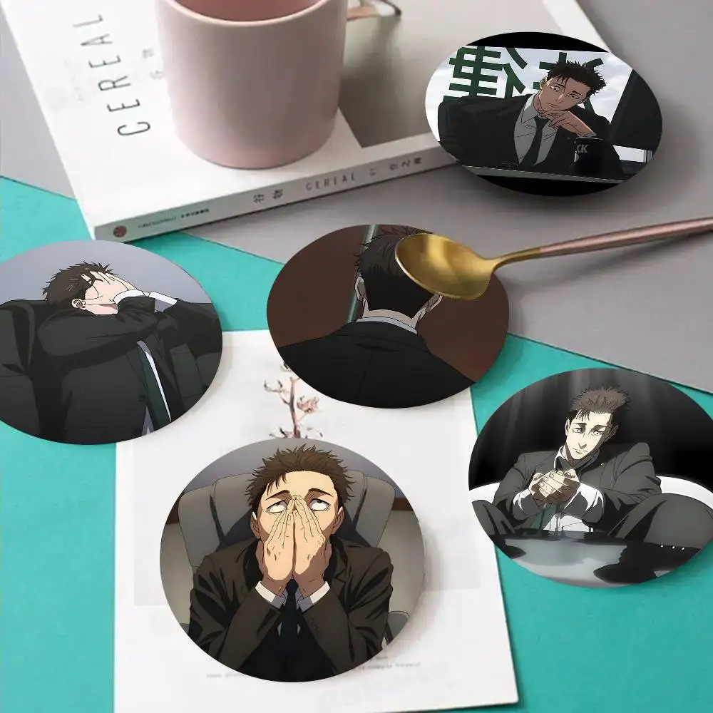 1pc The Strongest Lawyer Rampage Hiromi Higuruma Wooden Coaster Colour Printing Cup Mat Home Desk Decoration Gifts