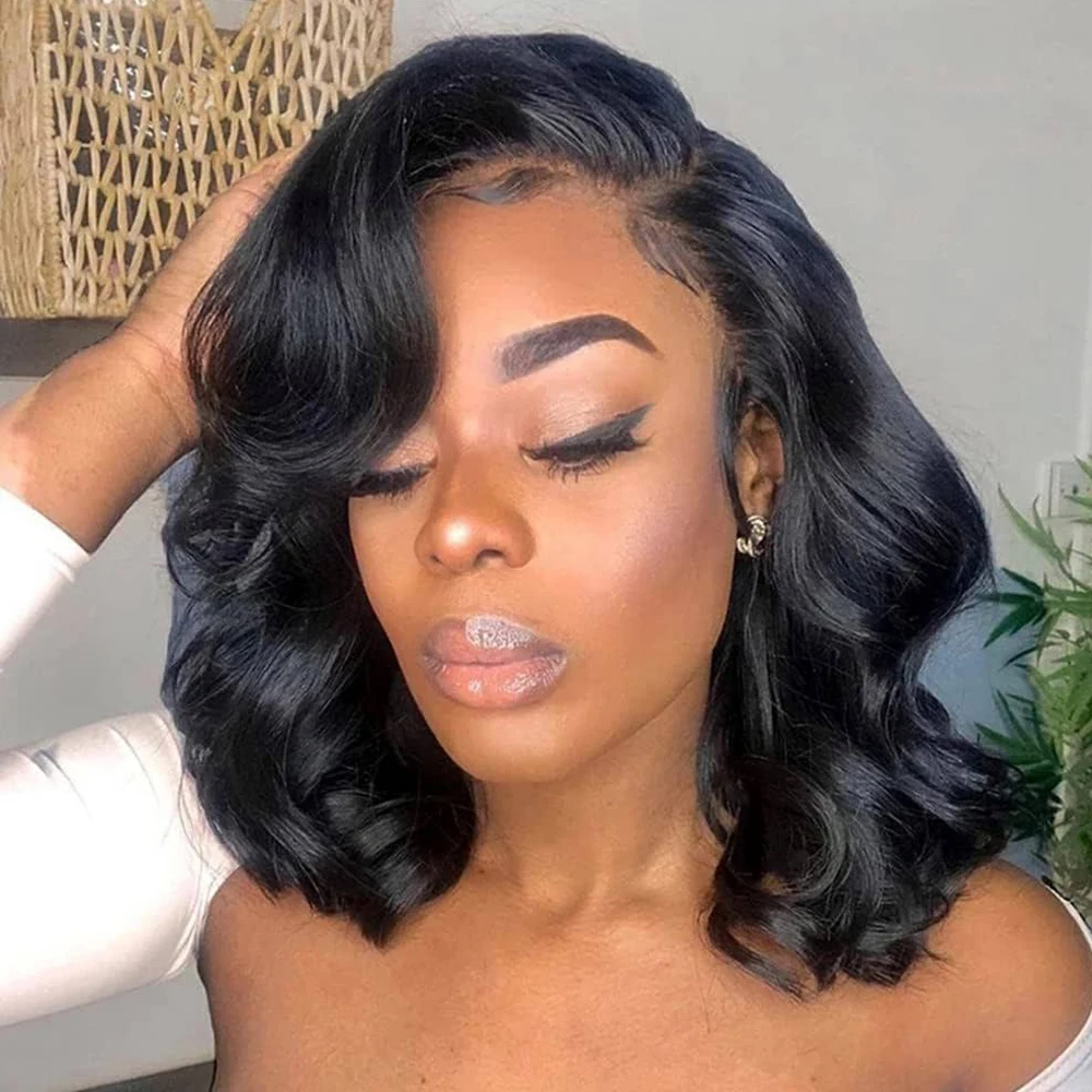 

Transparent Body Wave Lace Frontal Bob Wig 4x4 Short Bob Lace Closure Wig Pre Plucked Remy Body Wave Human Hair Lace Frontal Wig