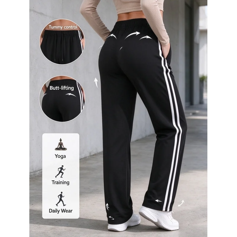 Autumn Commuting And Travel Casual Side Striped Straight Sweatpants For Women Trousers Men Man Jogger Gym Pants Baggy Mens Men's