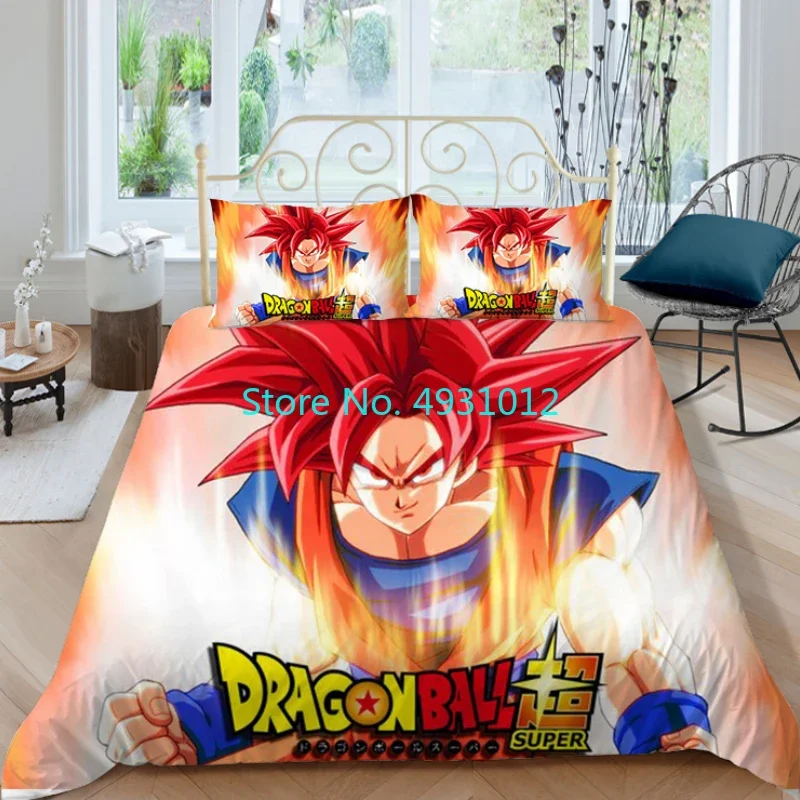 Anime Japanese Dragon Ball Boys Child Bedding Set Pillowcase Decor Bedclothes 3D Print Kids Boy Girl Quilt Duvet Cover Gift