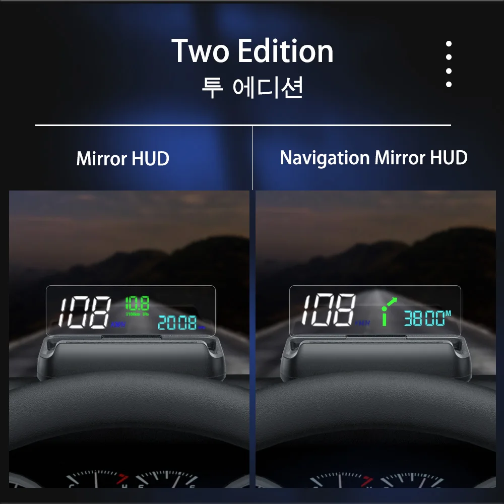 Vjoycar Car Navigation HUD OBD2 Auto Lift Mirror Projector Glass Digital On-board Computer Display Speed Direction Navigation