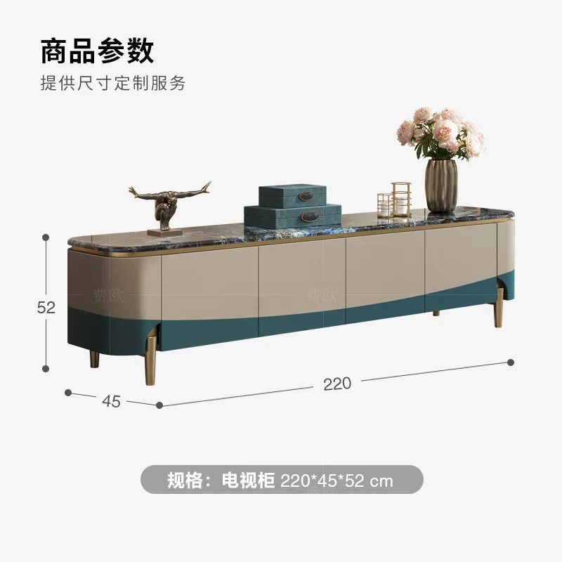 Q Light luxury TV cabinet marble furniture modern fashion  high-end floor cabinet combination