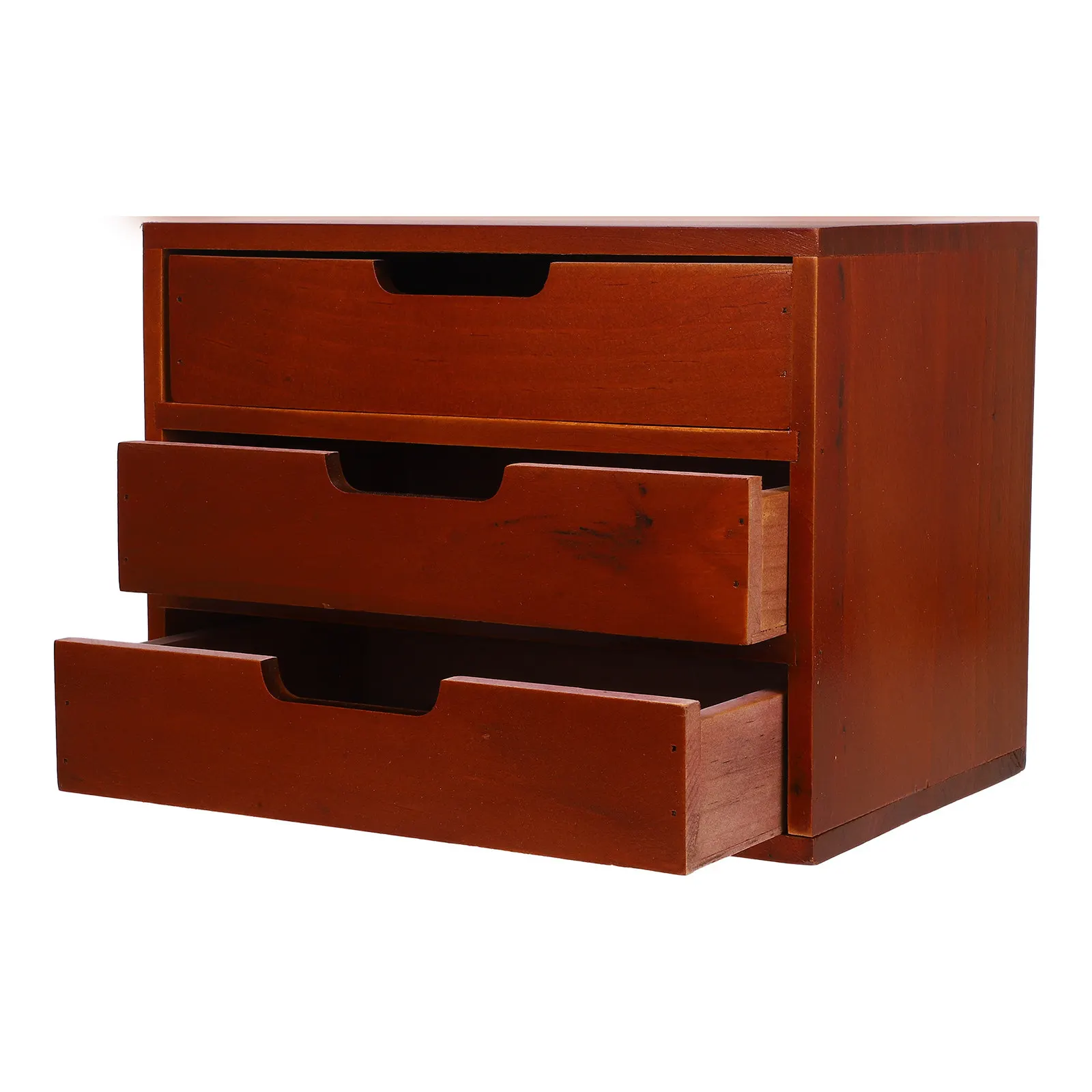 

Three-Layer Wood Desktop Organizer with Large Capacity for Makeup Skincare Essentials Stationery Office Home Desk Drawer Storage
