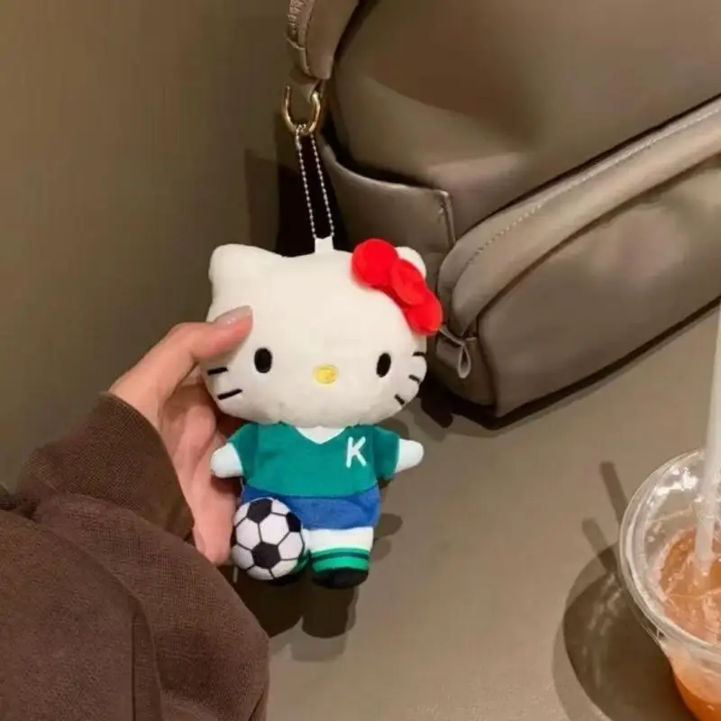 Sanrio Hello Kitty Play Football Plush Filling Doll Shoulder Bag Hanging Ornaments Clothing Cute Decoration Girl's Birthday Gift