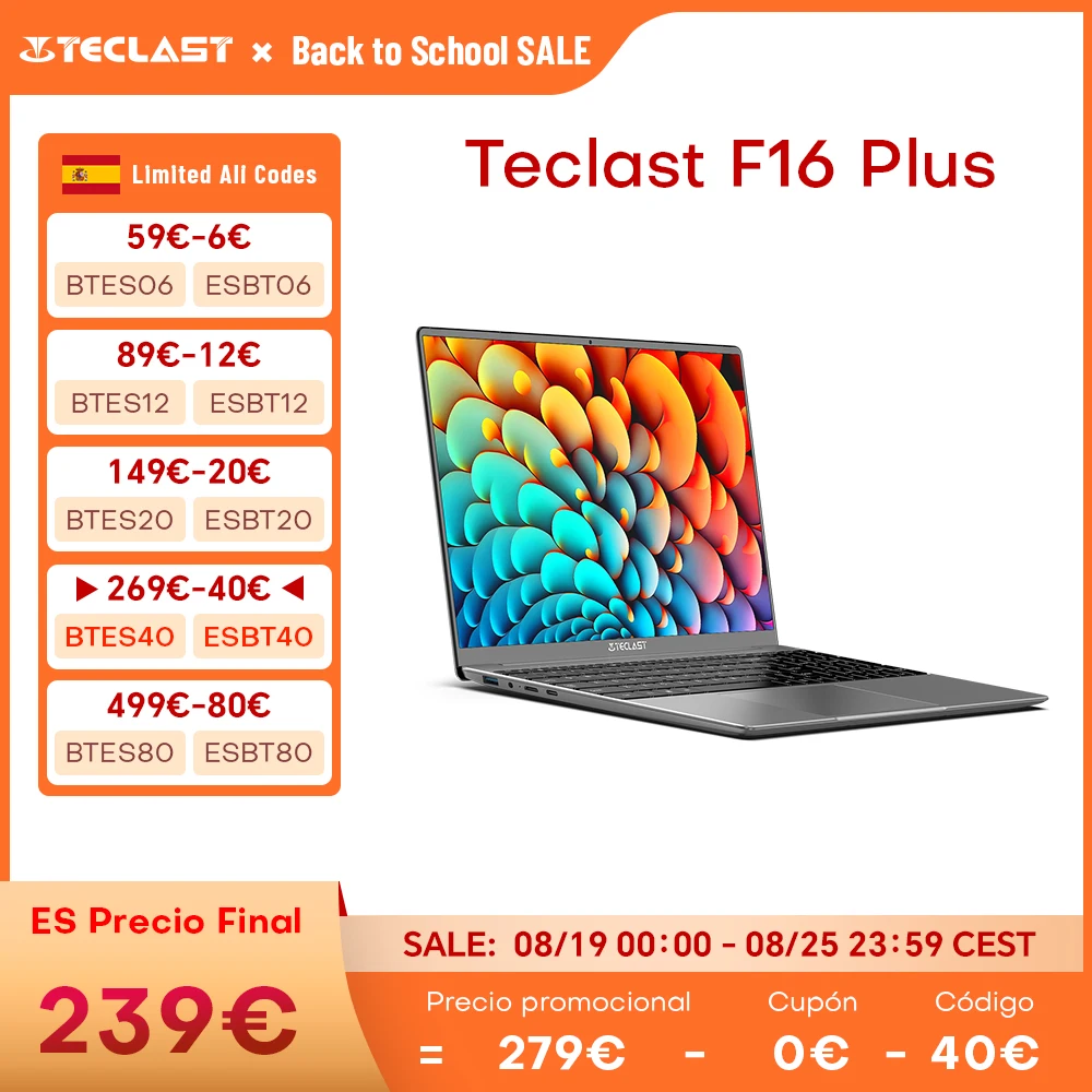 TECLAST-portátil F16 Pro de 15,6 pulgadas, 16GB de RAM, 512GB SSD, 3,4 GHz, 12ª generación, N95, Windows 11 Pro, 1920x1080, Teclado retroiluminado,