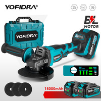 YOFIDRA 125mm Brushless Angle Grinder 3 Gears Cordless Grinding Machine Cutting Woodworking Power Tool For Makita 18V Battery