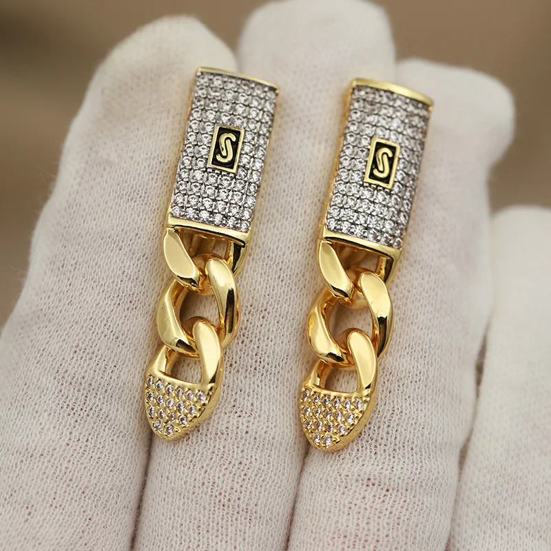 جديد البصر تصميم كلاسيكي زركونيا شرابة وأقراط للنساء أزياء العلامة التجارية مجوهرات أقراط كريستال كاملة