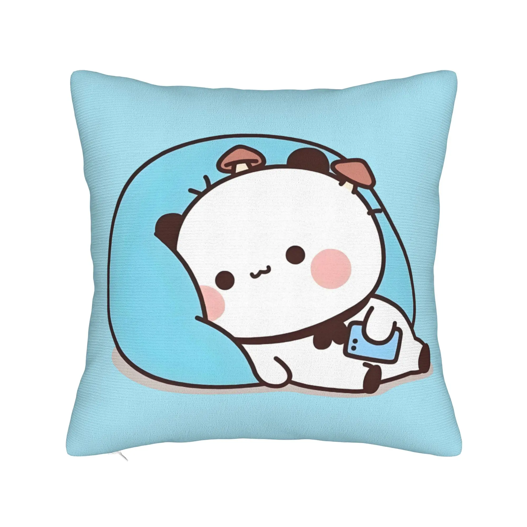 Kawaii Dudu Panda Throw Pillow Home Decoration Anime Bubu  Nordic Cushion Cover Velvet Pillowcase