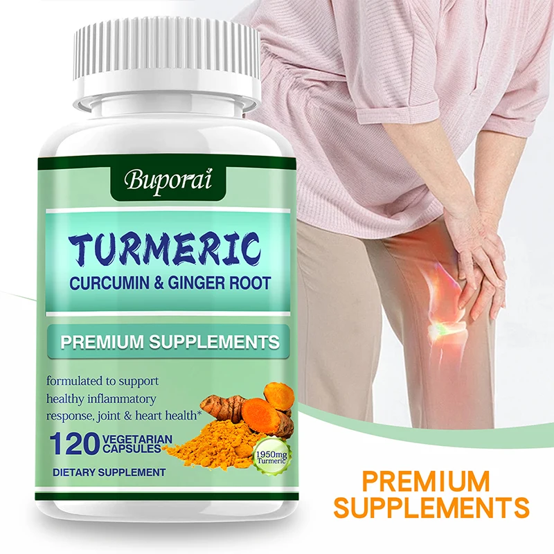 

Turmeric Curcumin + Ginger Root - with Curcumin, Black Pepper - for Joints, Muscles, Digestion & Immunity Support