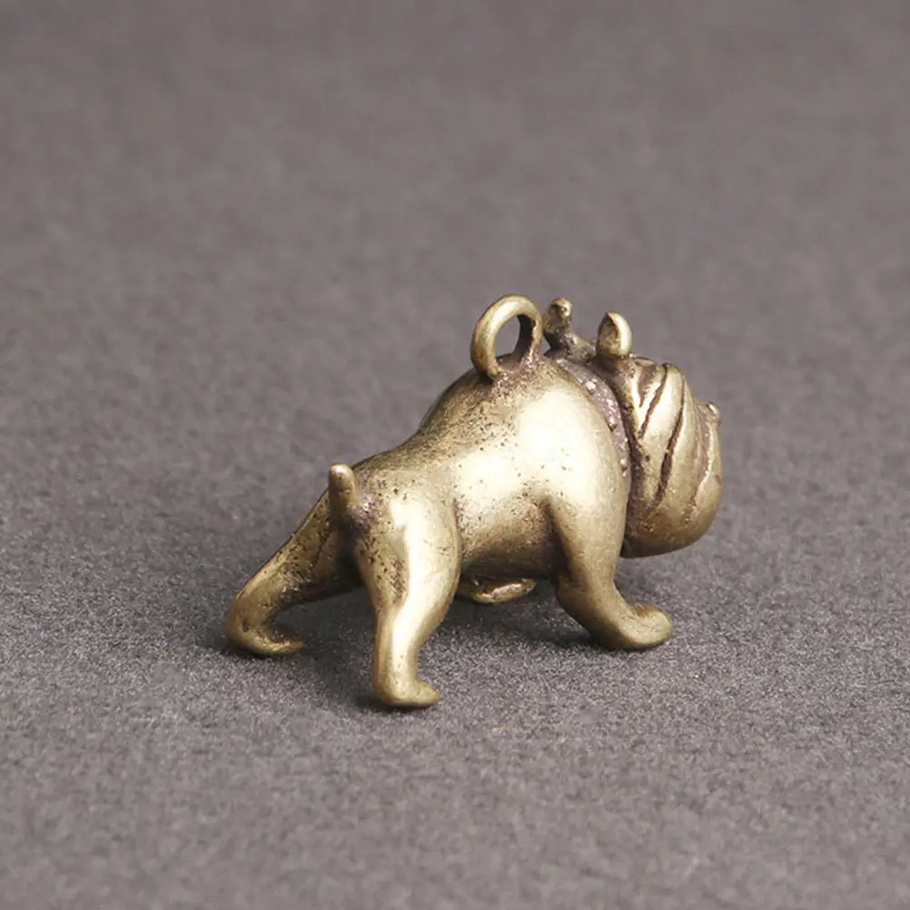 

2pcs French Bulldog Dog Modeling Pendant Keychain Decor DIY Charm Rings Brass Craft Creative Gift Statue Chic