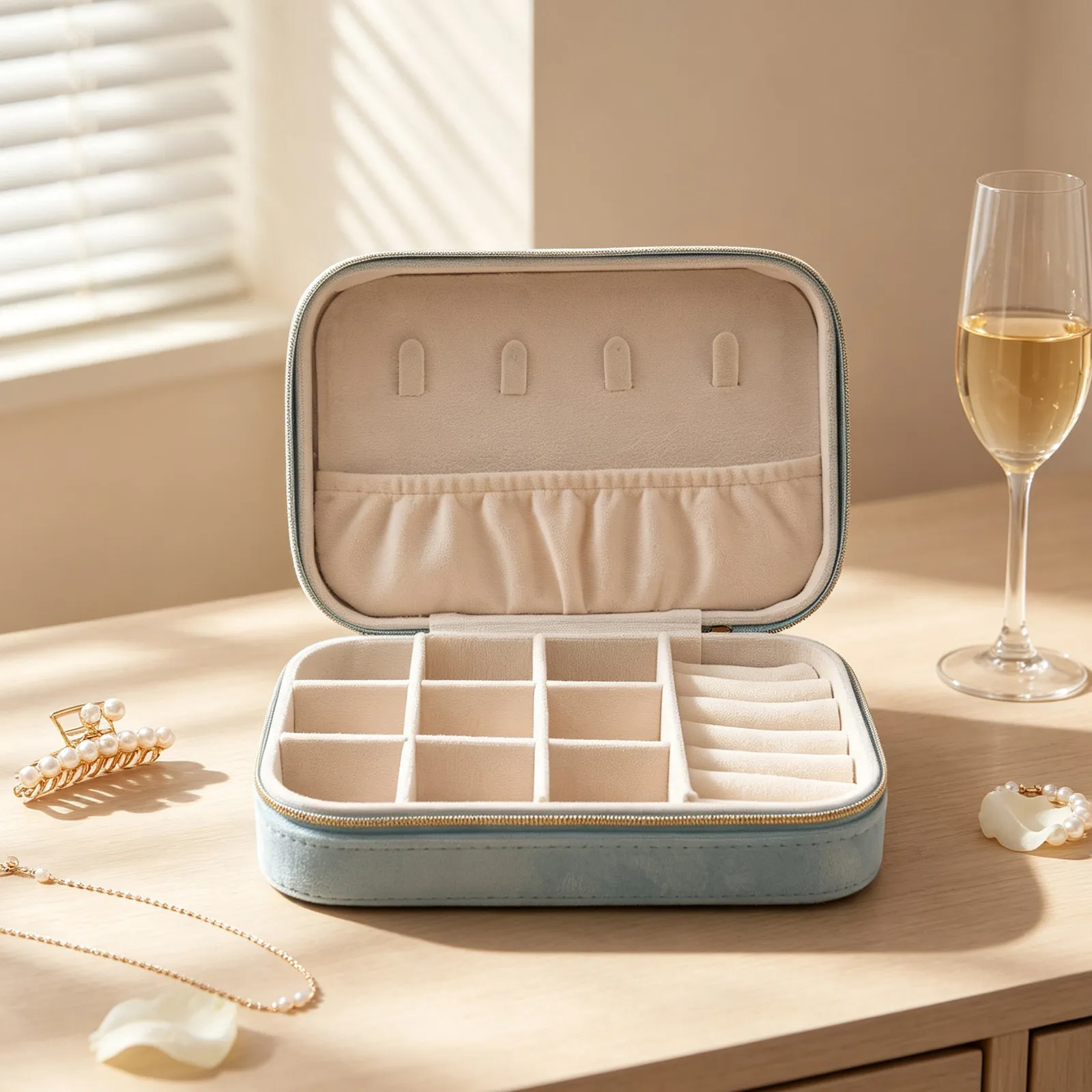 Jewelry Storage Box Detachable Compartment Organizer Case for Travel Jewelry Protection Small Accessories Organizer