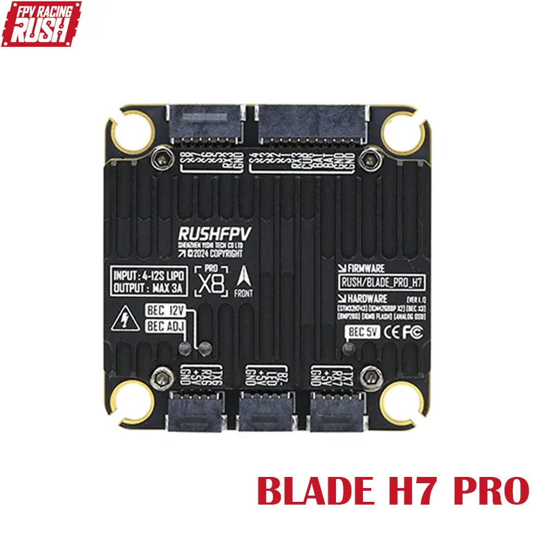

RUSH FPV BLADE H7 Pro Flight Controller STM32H743 ICM42688 BMP280 AT7456E OSD Full CNC Alu Shell UAV Parts