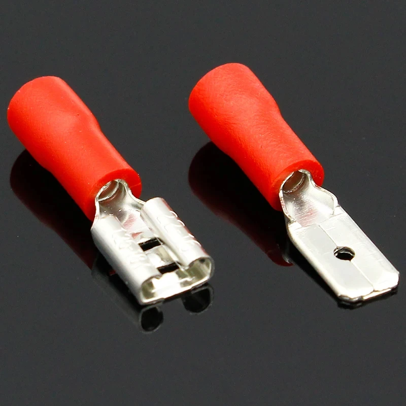 100pcs/50pairs Insulated Spade Electrical Wire Crimp Terminals Female Male Cold Pressing Lugs Wire Connectors Wiring Cable Plug