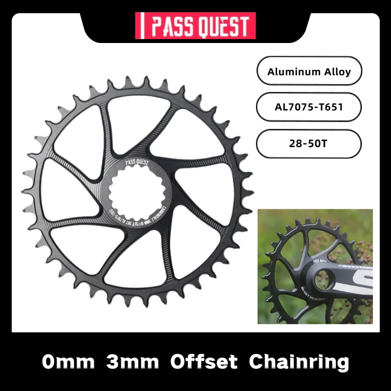 

Pass Quest 0mm 3mm Offset 28T-50T For CANNONDALE Si Ss FSA Bike Narrow Wide Teeth Chainwheel Bicycle Chainring MTB Cycling Parts