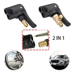 2-in-1 Deflated Schrader/Presta Valve Adapter Portable Tire Air Pump Nozzle Hose Tire Inflator Chuck Inflatable Pump Connector