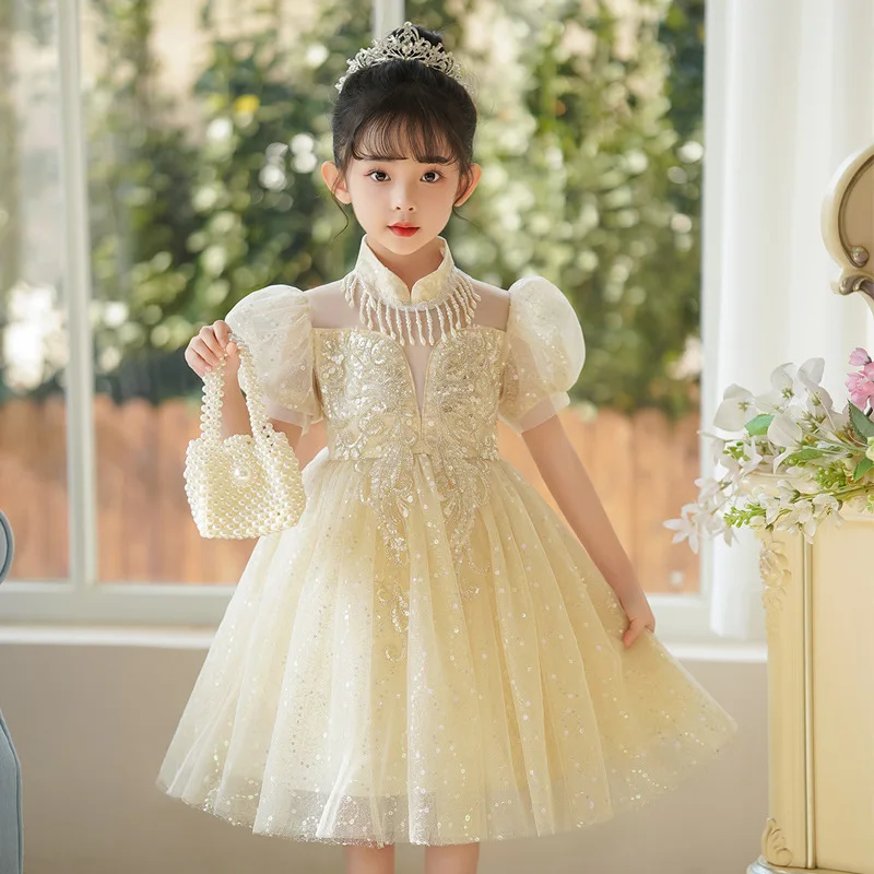 2024 New Girl Luxury Birthday Party Festive Elegant Princess Dress 8 10 12 Years Children's Girly Dresses Special Events Costume