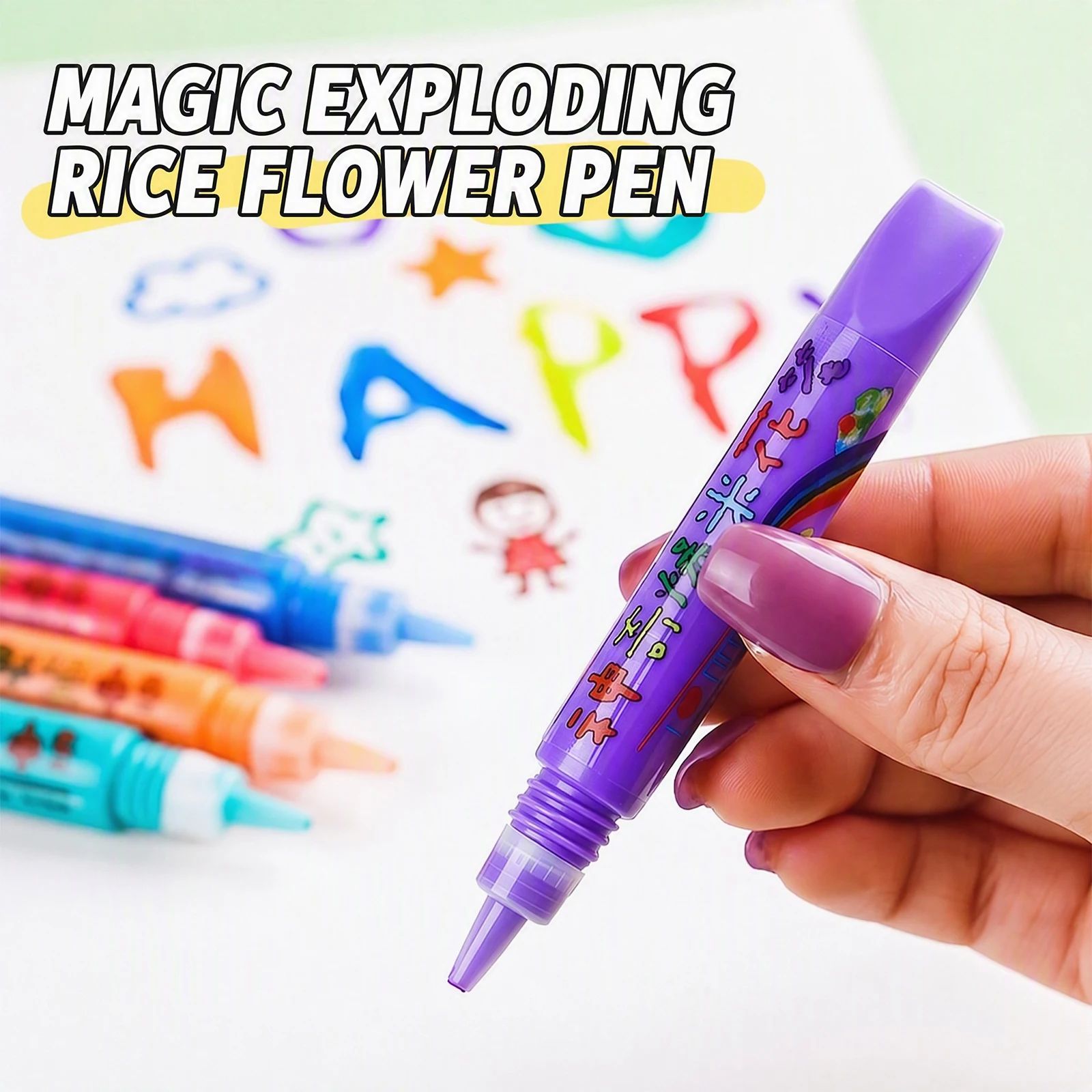 6PCS/12PCS Popcorn Bubble Drawing Pens Funny DIY 3D Art Pen Magic Puff Effect Painting Marker Tool Kit For School Student Gifts view 3