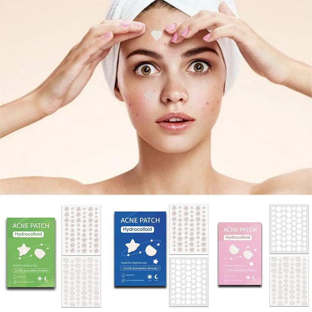 Colorful Star&Heart Pimple Patch Acne Colorful Invisible Spot Care Removal Care Patch Concealer Acne Skin Face Stickers M0C5