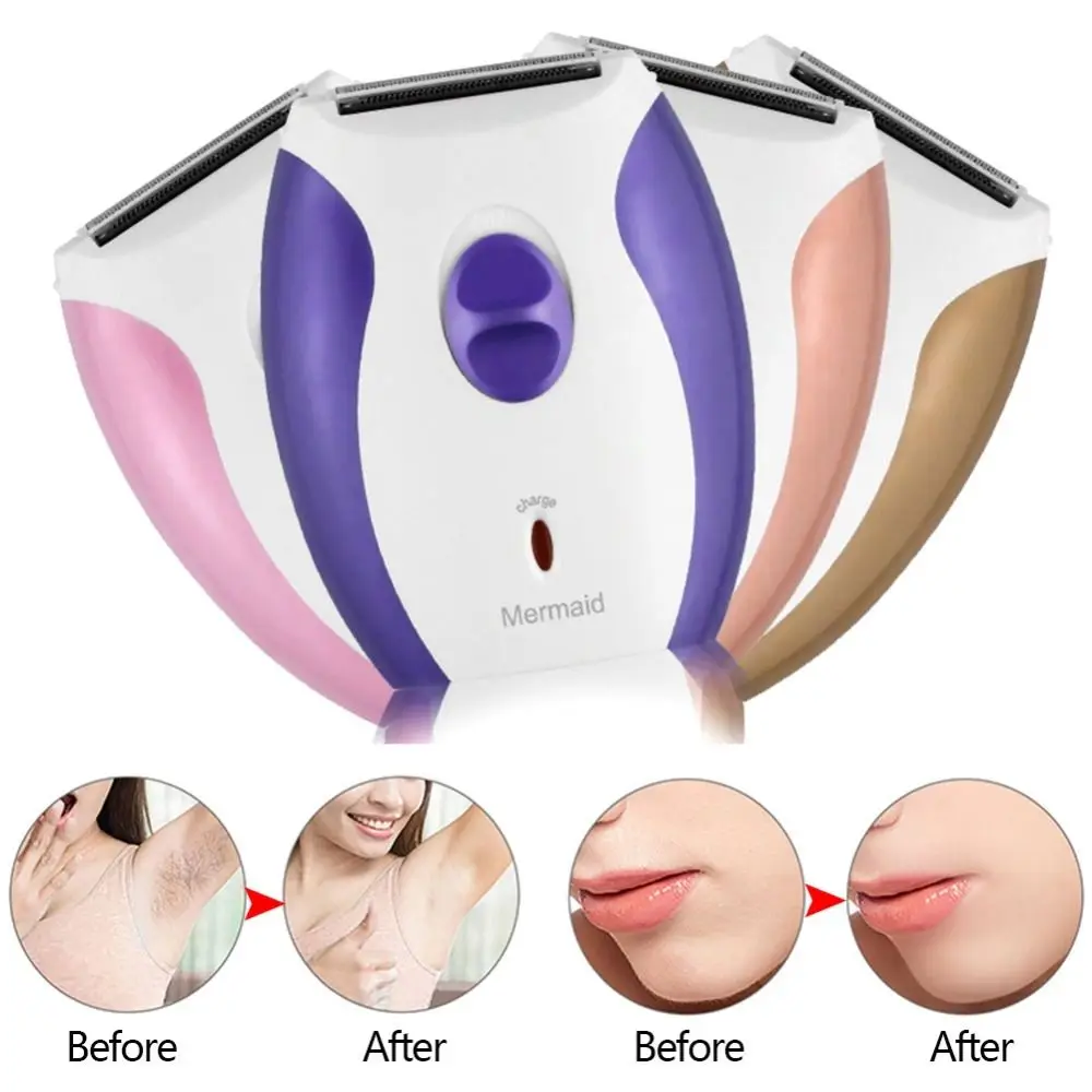 Alat cukur rambut untuk wanita Bikini wanita pemangkas pencukur elektrik wanita Epilator keselamatan cukur pisau cukur kaki pemangkas rambut