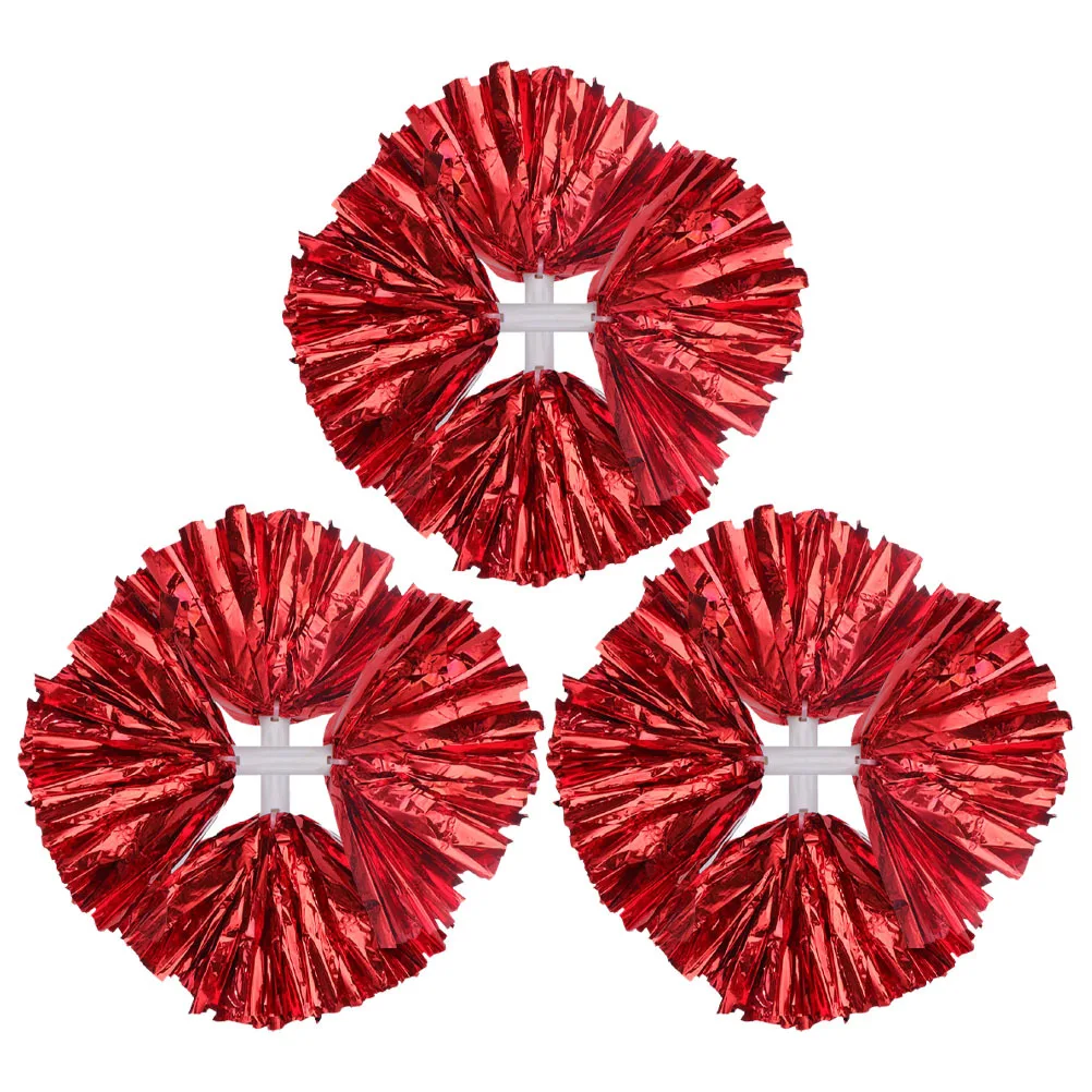 

4Pcs Cheerleading Pom Poms Lightweight Plastic Handles Durable Construction for Dance Sports School Spirit Cheer Props