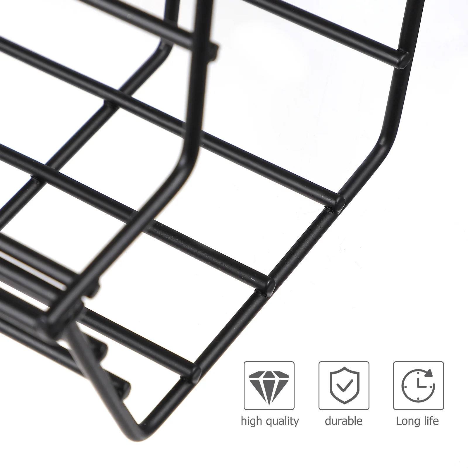 

2Pcs Under Desk Storage Rack Practical Iron Cable Organizer Avoid Messy Wires Easy to Use Cable Management Rack