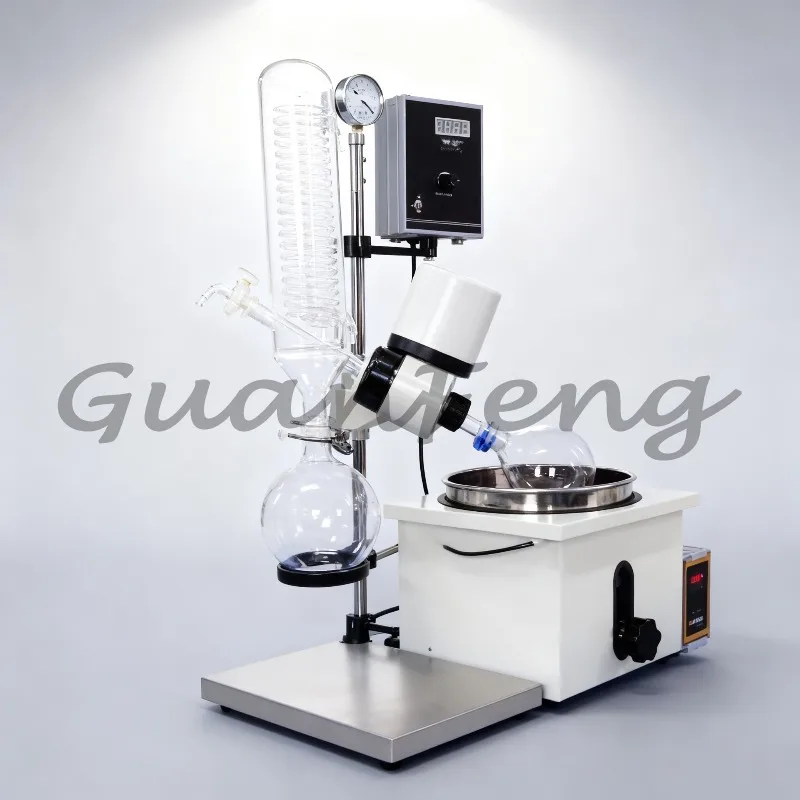 1L Small Benchtop Rotary Evaporator RE201D, Lab Vacuum Distillation Concentrator