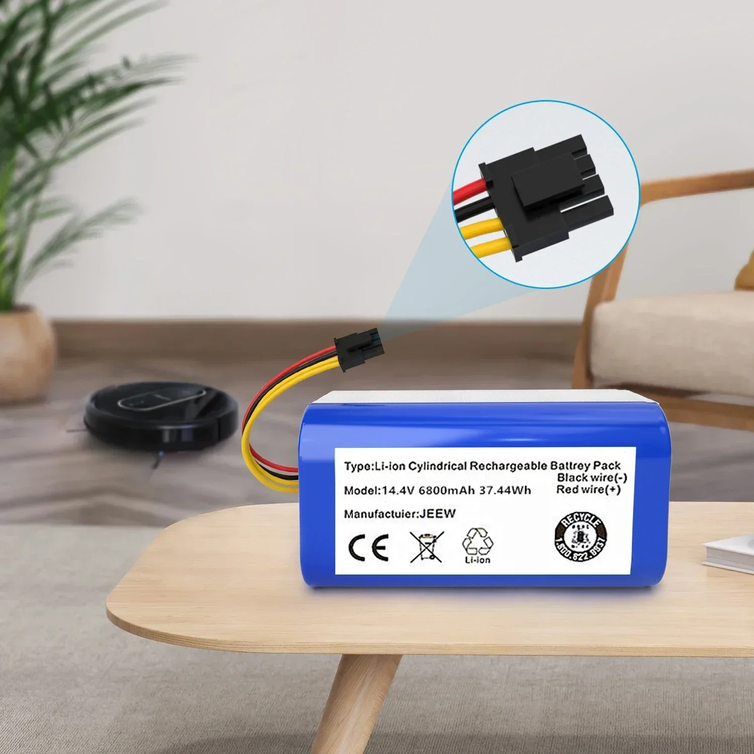 بطاريات ليثيوم أيون 2025 فولت 14.4 مللي أمبير صب Cecotec Conga، بديل صب روبوت Aspirateur 6800 1290 1390 1490، Nouveauté 1590 #6