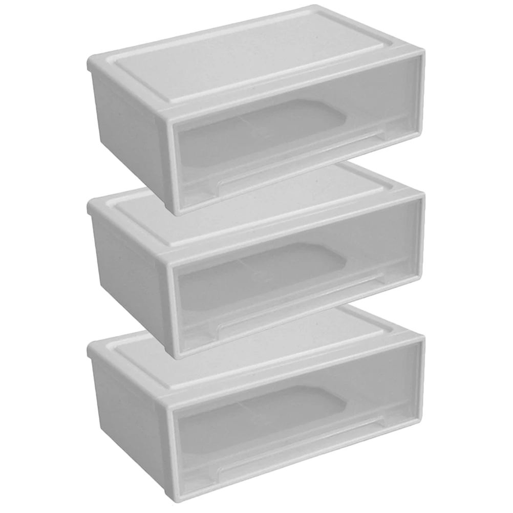 

1 set Three Layer Drawer Storage Box White Vertical Desk Organizers Large Capacity Makeup Cosmetics Jewelry Office Home Storage