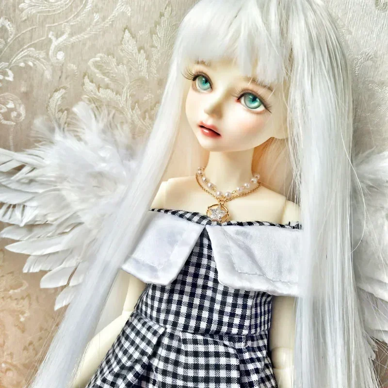 BJD SD 1/3 1/4 1/6 1/8 1/12 doll wig male and female dolls high temperature fiber neat bangs long straight hair 24 color