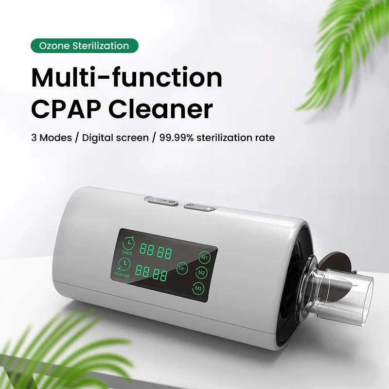 다기능 CPAP 클리너 오존 발생기, 가방 포함, 3 가지 모드, 2000mAh 배터리, 4 시간 연속 작업, 가정 공기용 음소거 작동 