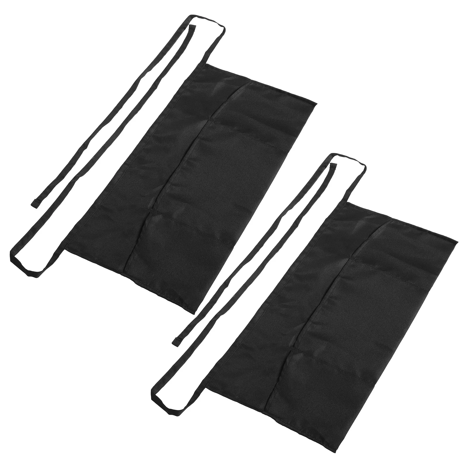 

2Pcs Waterproof Server Apron Short Waist Polyester Cooking Kitchen Half Apron Waitress Pockets Half Aprons with Pockets