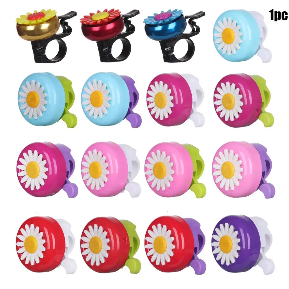 Kids Funny Bicycle Bell Horns Bike Daisy Flower Children Girls Safety Cycling Ring Alarm for Handlebars Multi-color Bicycle Bell