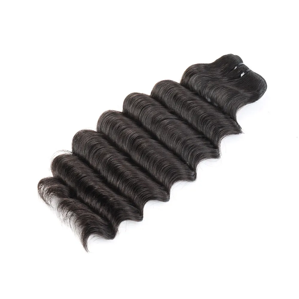 Fancy Deep Wave Bundles grado 12A fasci di capelli umani peruviani vergini non trattati fasci di capelli umani Super doppi malesi