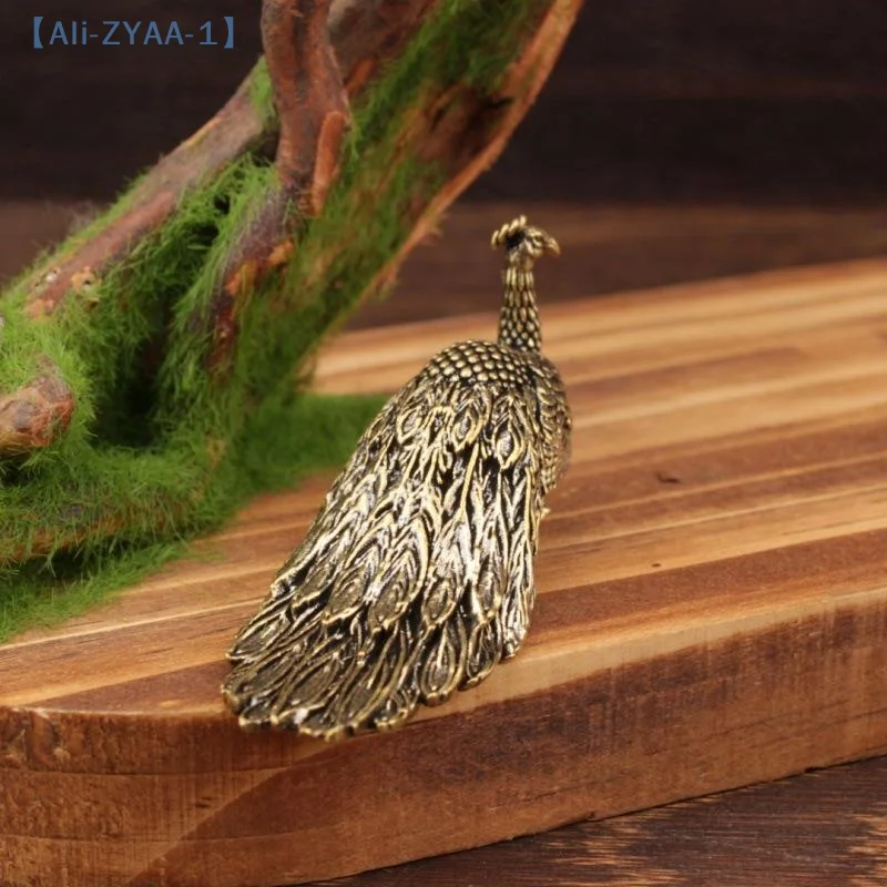 【ZYAA-1】1 Stück Pfauenornament, Heimdekoration, Statue, Figur, Messing, chinesisches Kunsthandwerk, Dekoration, kleine Messingornamente