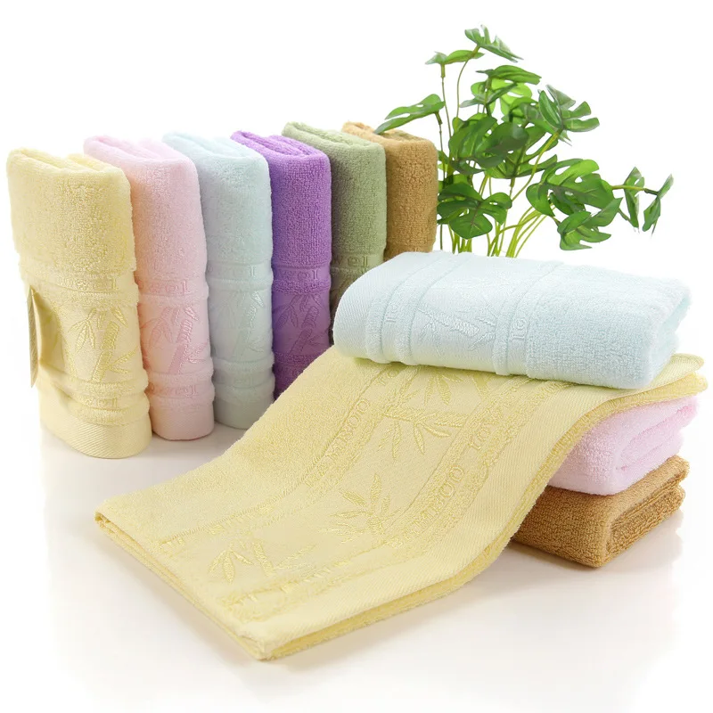 Bamboo Fiber Towels Set 1/2/3pcs 34x74cm/70x140cm Embroidered Hand & Face Towels for Home Hotel Summer Cool Towel Cover Gift Set