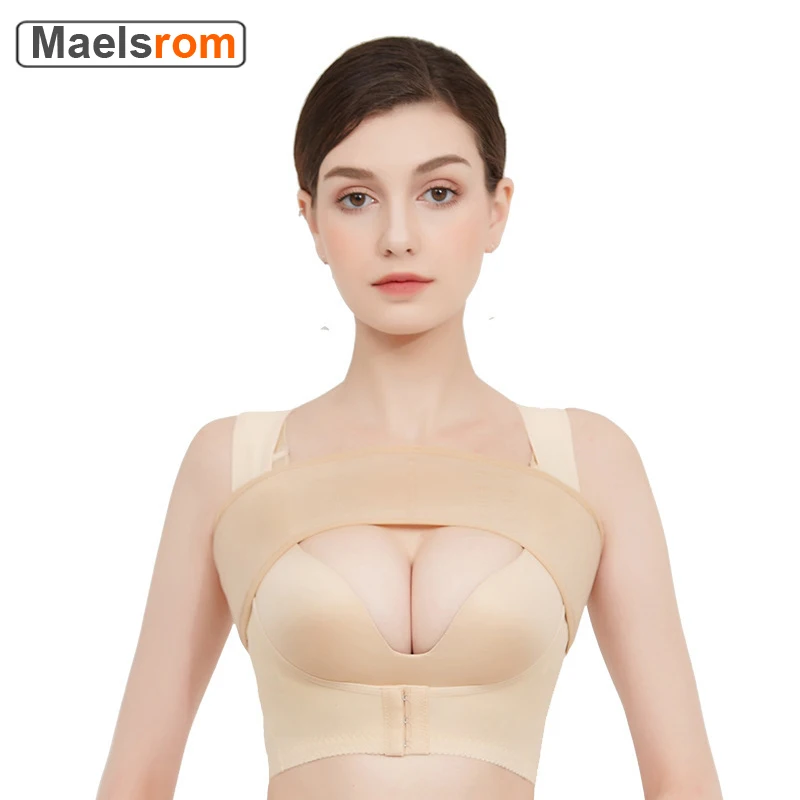 Women' Breast Augmentation Belt Prosthesis Fixation Plastic Underwear Filling Shockproof Clothing Improve For Shape Hunch backed