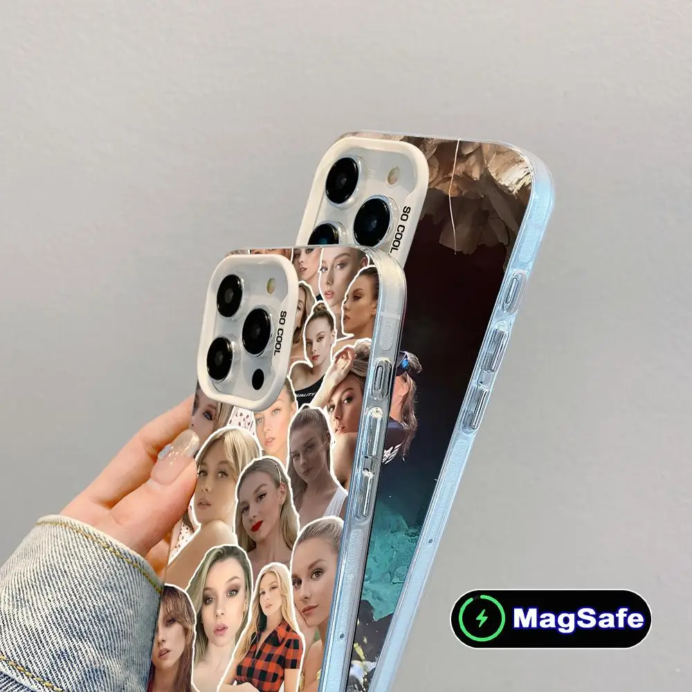 

Чехол Ester Exposito белый полупрозрачный MagSafe для iPhone 17 16 15 14 13 12 11 X XR XS Air Pro Max Plus