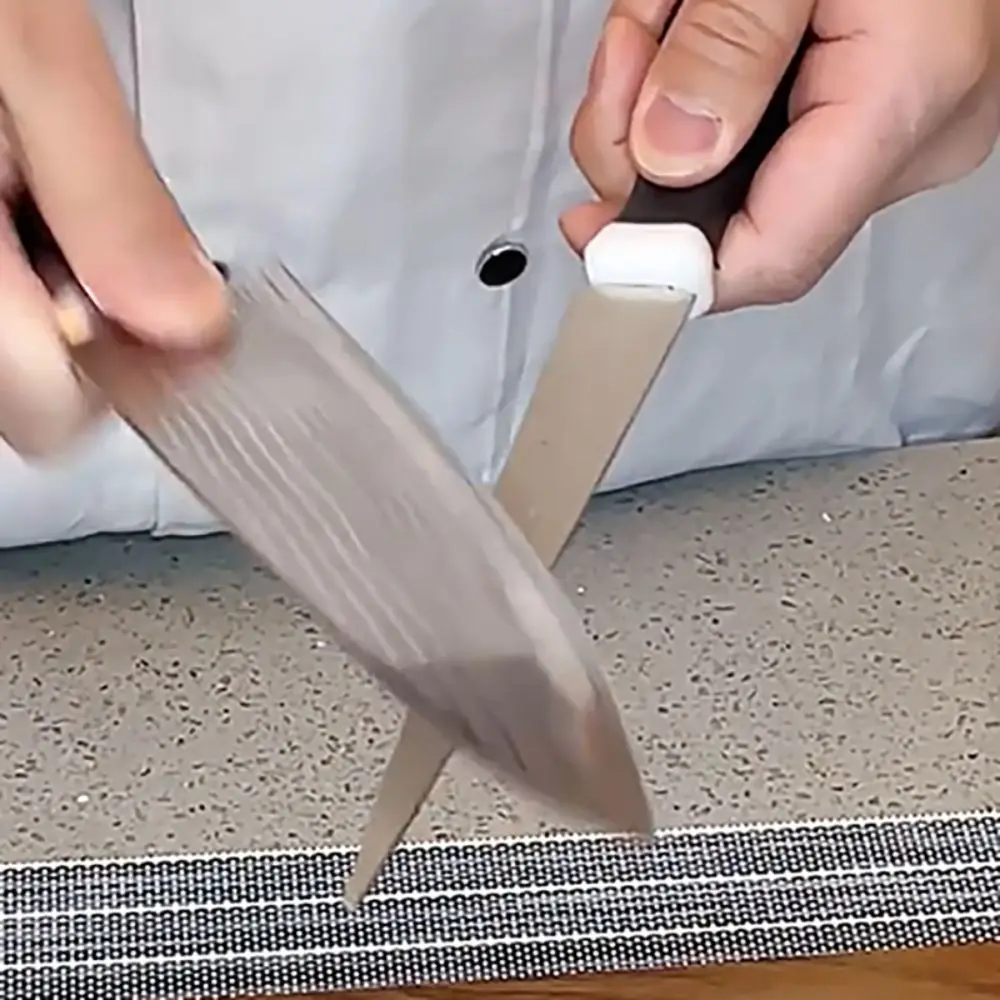 2Pcs/Set Double-sided Sharpening Rod Flat Curved Design Non-Slip Handle Diamond Sharpening Stone Sharpening File Garden Tools
