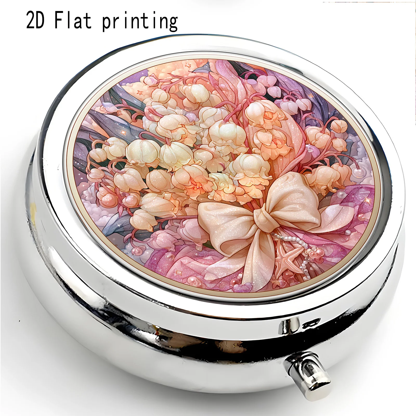 Coastal Cliff and Emerald Three-Compartment Portable Pill Box features flat, single-sided printing and is sized to serve as both a pill box and a portable accessory box. Compact and portable, suitable for travel or everyday use, with a flat design