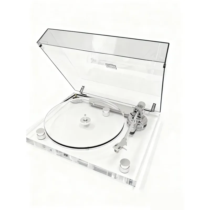 Modern Art Acrylic Vinyl Record Player Transparent Turntable Platter Luxury Simple High End Home Decor Audio Equipment