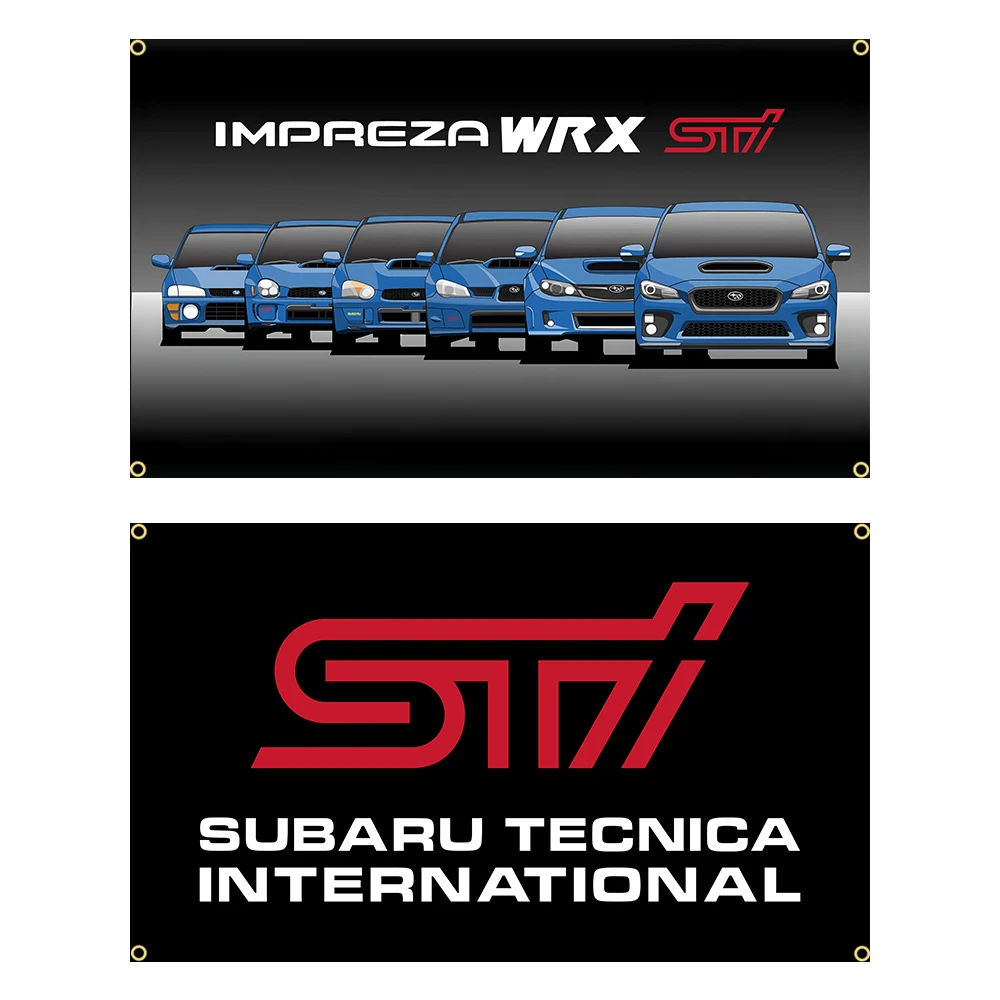 90x150cm WRX STI Evolution Flag Polyester Printed Racing Car Banner Garage or Outdoor For Decoration Tapestry