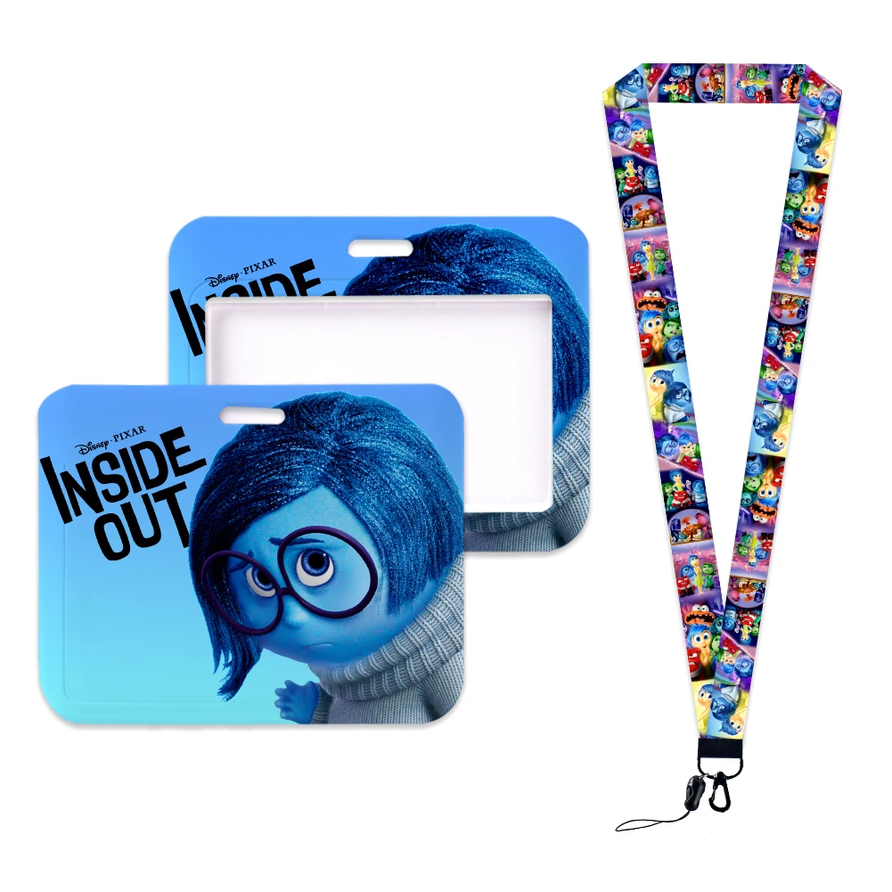 New Arrival Inside Out Card Set Cartoon ID Card Protection Case Work Bus Horizontal Card Holder Plastic Keychain Gifts