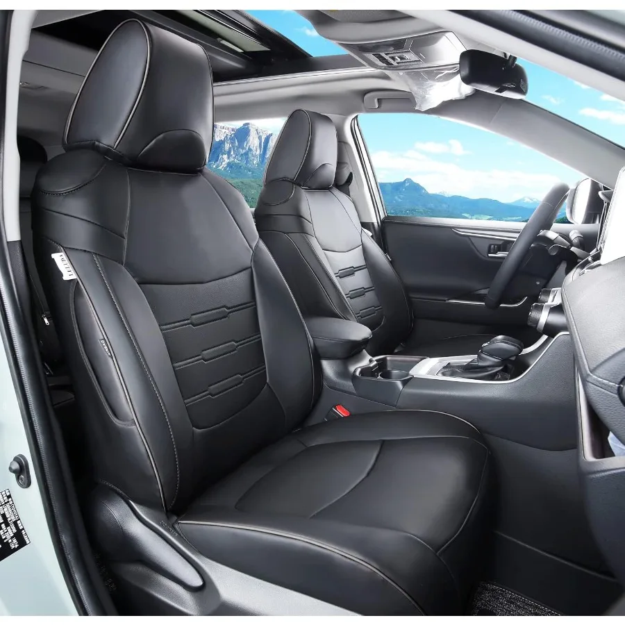 

Custom Fit RAV4 Car Seat Covers Fit for RAV4 LE Limited XLE 2019 2020 2021 2022 2023 2024 with Waterproof Faux Leather LU01XLE